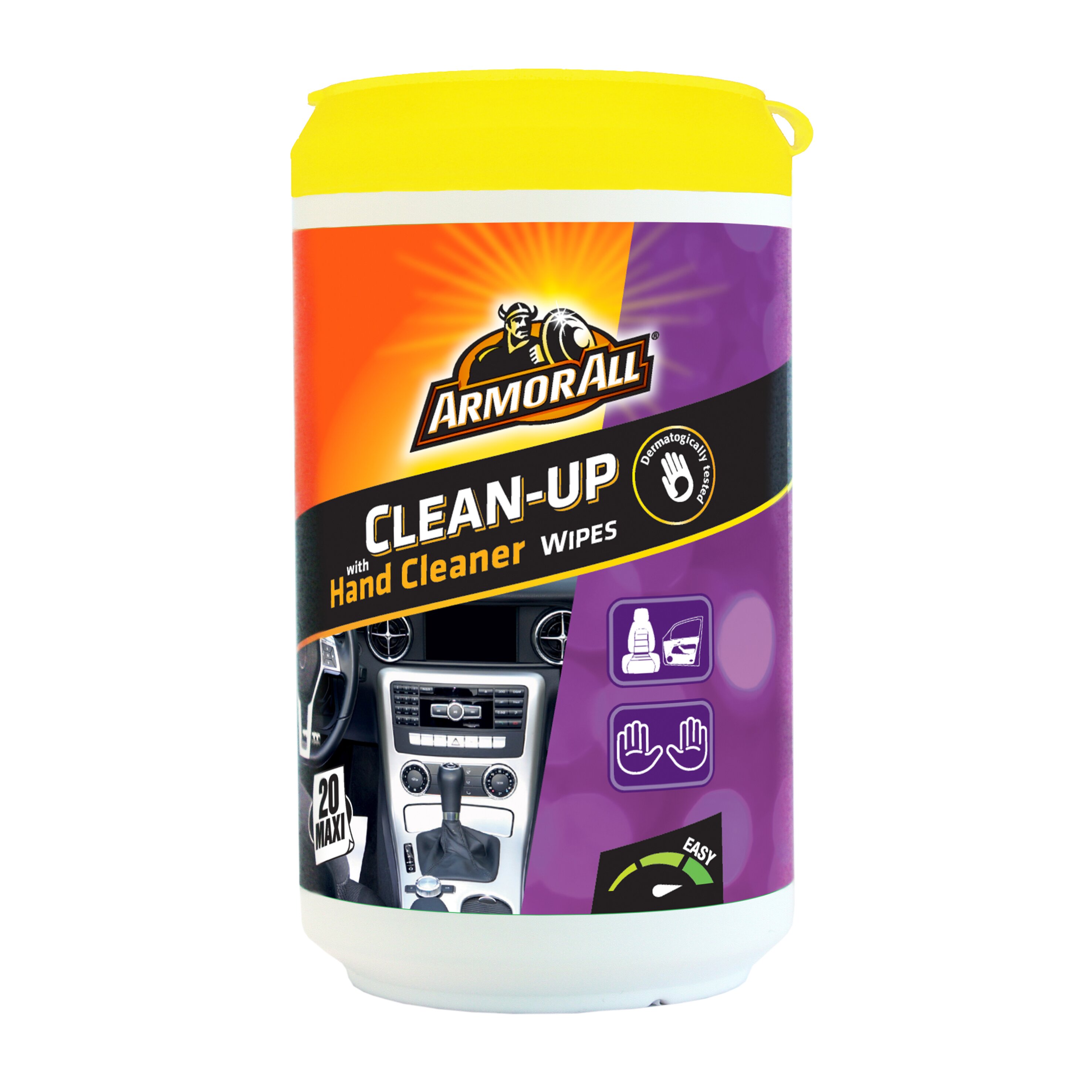 Armor All Clean Up Strong Wipes Tube 20 Hands Plastic Vinyl Cloth Multi Purpose